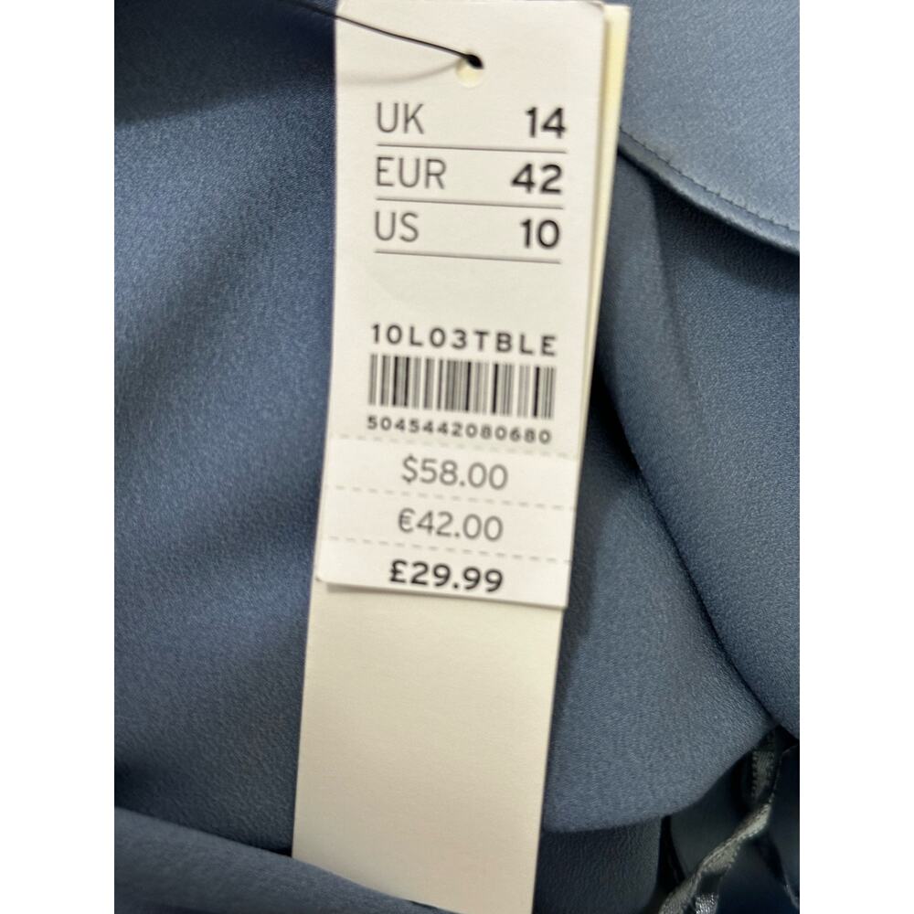 Topshop slate blue mini slip dress with side twist size 10 - Picture 7 of 15